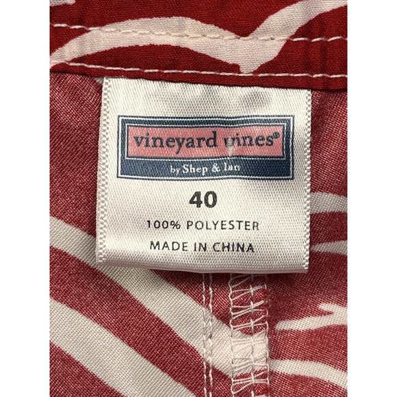 Vineyard Vines Board Shorts Mens 40 Red White Swim Trunks Performance Pockets - Picture 4 of 7